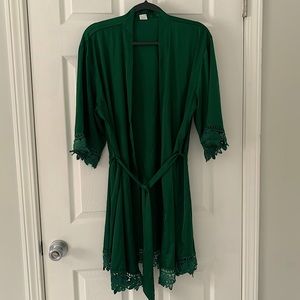 Green Satin Robe